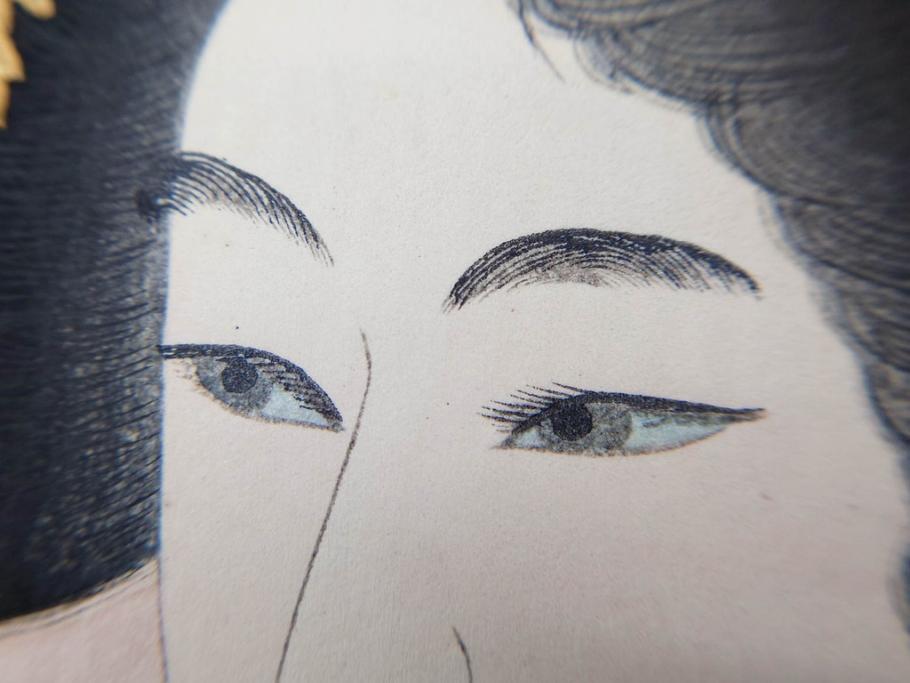 真作　昭和14年1月　神保朋世　「微薫」　限定200枚　版画(絵画、木版画、多色摺り、中村三次郎 印刷、石坂憲一 彫刻、美人画、着物、女性、落款)(R-079293)