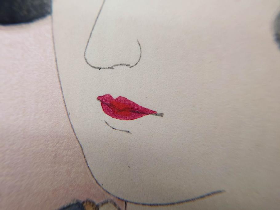 真作　昭和14年1月　神保朋世　「微薫」　限定200枚　版画(絵画、木版画、多色摺り、中村三次郎 印刷、石坂憲一 彫刻、美人画、着物、女性、落款)(R-079293)