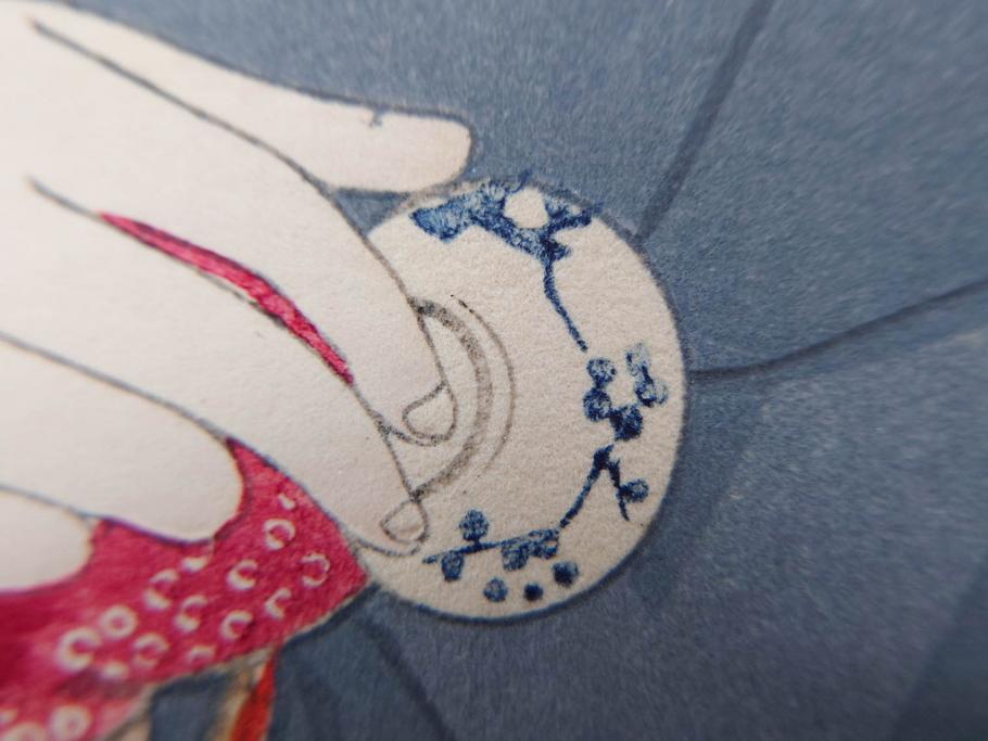 真作　昭和14年1月　神保朋世　「微薫」　限定200枚　版画(絵画、木版画、多色摺り、中村三次郎 印刷、石坂憲一 彫刻、美人画、着物、女性、落款)(R-079293)