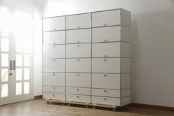 中古　USMハラー(USM Haller)　3列7段(3×7)　美しくシンプルなデザインが目を引く鉄製収納棚(戸棚、キャビネット)(定価約186万円)(R-078810)