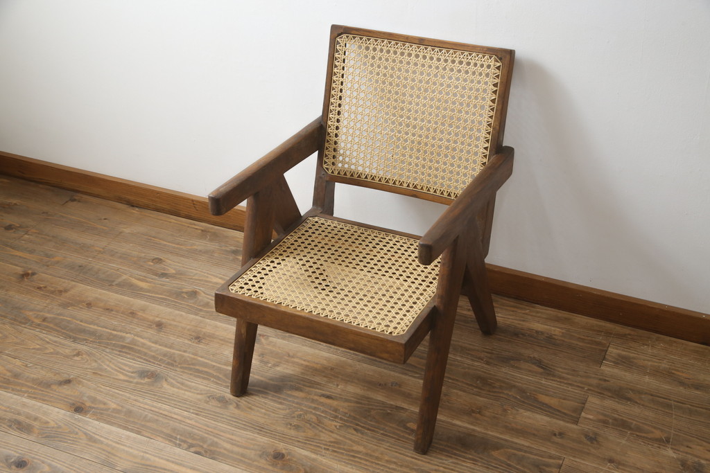 ビンテージ　gallery WAN(ギャラリーワン)取り扱い　Pierre Jeanneret(ピエール ジャンヌレ)　チーク材　オリジナル レター入り　P.U./C.H./L.I.b-78　イージーチェア(アームチェア、ラウンジチェア、椅子、イス)(R-079022)