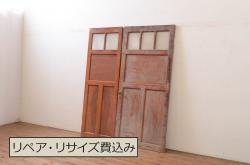 アンティーク建具　大正ロマン　ノスタルジックな雰囲気漂うガラス戸3枚セット(引き戸)(R-067194)