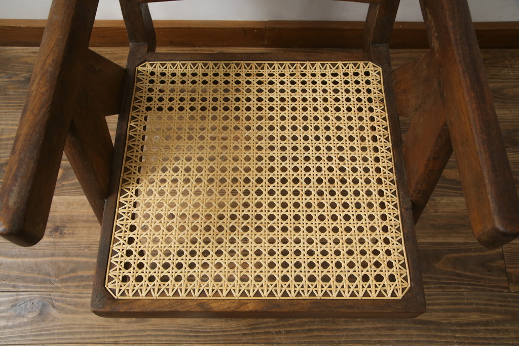 ビンテージ　gallery WAN(ギャラリーワン)取り扱い　Pierre Jeanneret(ピエール ジャンヌレ)　チーク材　オリジナル レター入り　P.U./C.H./L.I.b-78　イージーチェア(アームチェア、ラウンジチェア、椅子、イス)(R-079022)