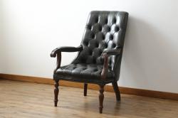 中古　イギリス　Lloyd's Antiques(ロイズ・アンティークス)取り扱い　Carlton Chair　レザー　置くだけでも絵になるクラシカルなカールトンチェア(アームチェア、一人掛けソファ、サロンチェア、英国)(R-066182)