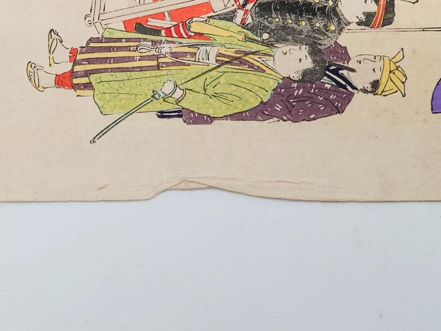 真作　明治29年・30年　宮川春汀　子供風俗　版画8枚セット(木版画、錦絵、浮世絵、絵画、多色摺り、いとかけ、犬あそび、せんこはなび、線香花火、あねさま、おしりの用心、戦ごっこ、たがまわし、たけうま、竹馬)(R-079298)