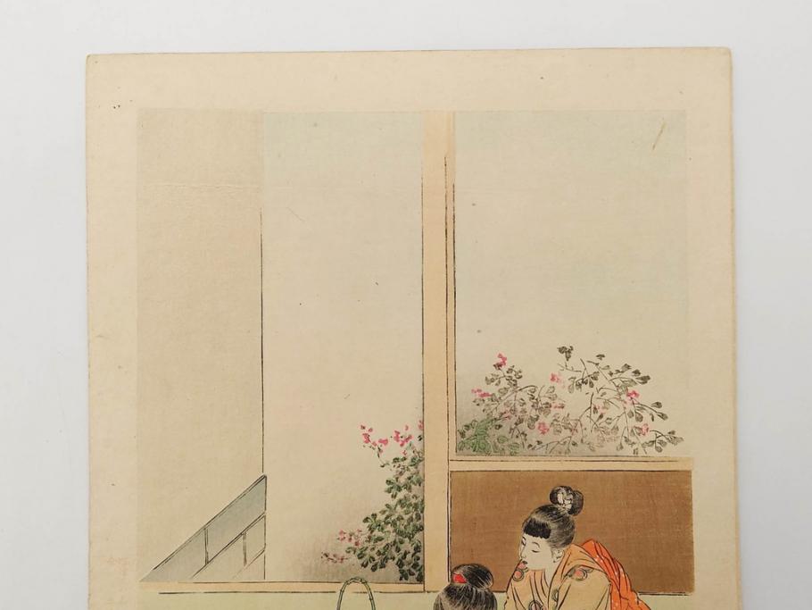 明治30年　宮川春汀　子供風俗　版画7枚セット(木版画、錦絵、浮世絵、絵画、多色摺り、ちんちんもがもが、凧揚げ、たこあげ、たまや、ぞうりはきかえへ、投扇興、とうせんきょう、たうせんきやう、かげやとうろくじ、めんこあそび)(R-079299)