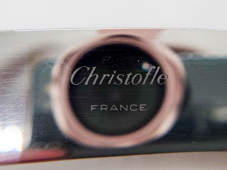 フランス　クリストフル　CHRISTOFLE　CLUNY(クリュニー)　シルバーコーティング / ERCUIS(エルキューイ)　高級感漂うカラトリーセット(フォーク、スプーン、バターナイフ、銀メッキ、銀食器、銀製品、ケース付き)(R-079302)