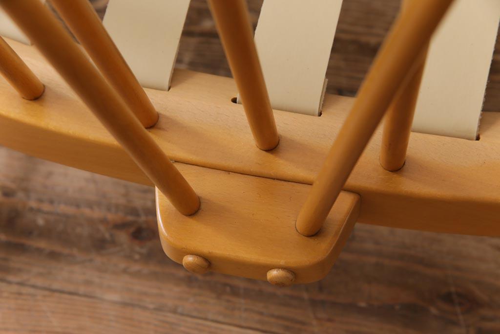 ヴィンテージ家具　イギリスビンテージ　ERCOL(アーコール)　ジュビリー(Jubilee)　グリーンのファブリックが優しげな一人掛けソファ(2)