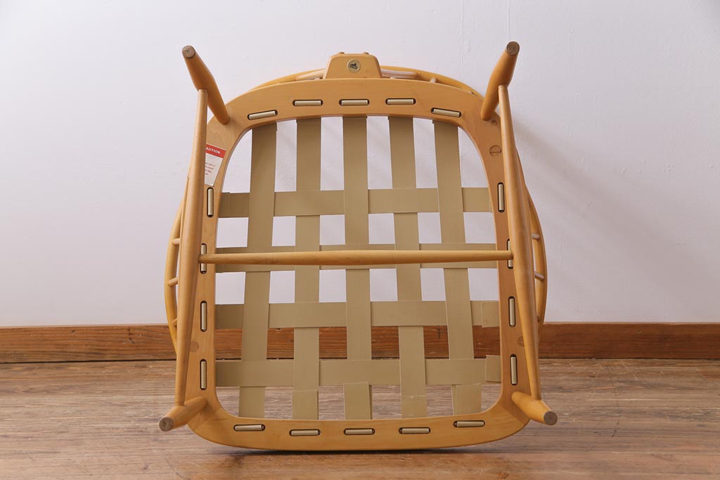 ヴィンテージ家具　イギリスビンテージ　ERCOL(アーコール)　ジュビリー(Jubilee)　グリーンのファブリックが優しげな一人掛けソファ(2)