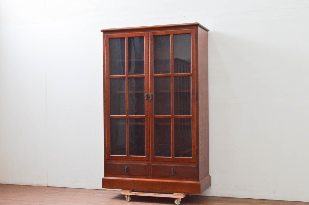 中古　美品!!　三越家具(現カントリーハウス)　Brugge(ブルージュ)　シンプルなデザインで取り入れやすいブックケース(本箱、本棚、書棚、収納棚、戸棚、キャビネット、飾り棚)(R-078049)