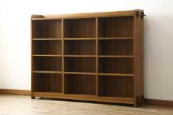 中古　美品　横浜ダニエル取り扱い　Stickley(スティックレー、スティックレイ)　オーク材　店舗什器としてもおすすめ!大型サイズのブックシェルフ(本棚、書棚、サイドボード、オープンラック、飾り棚)(R-055024)
