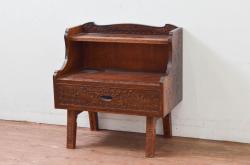 中古　美品　松本民芸家具　シックな佇まいがお洒落なラウンドテーブル(ダイニングテーブル、カフェテーブル、食卓、丸テーブル、2人掛け、4人掛け)(R-081244)