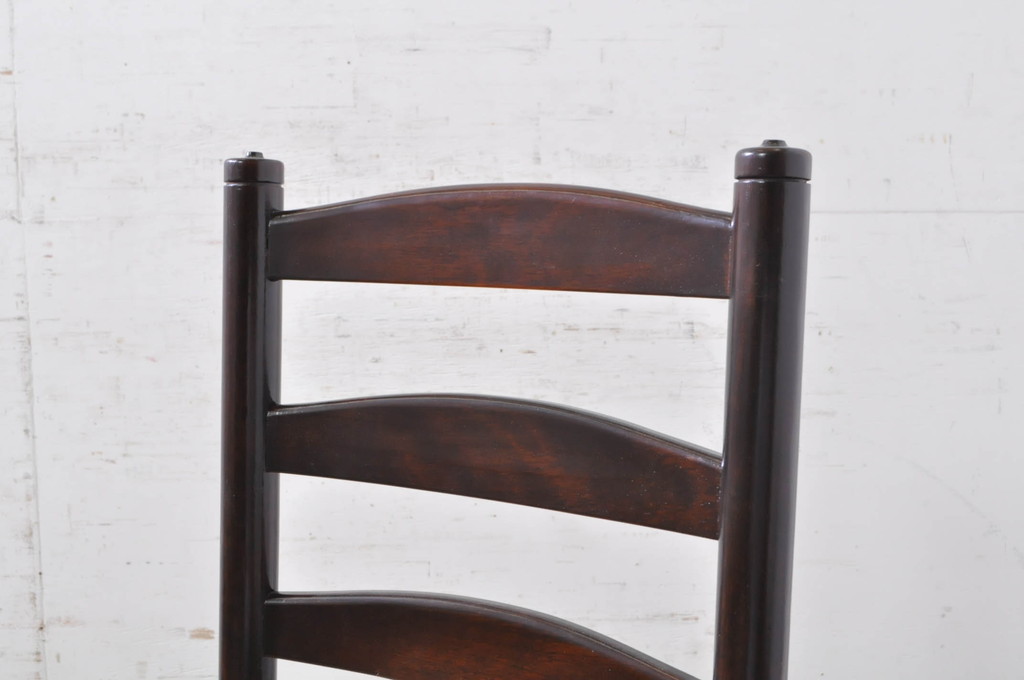 和製ビンテージ　松本民芸家具　ラダーバックがお洒落なラッシチェア4脚セット(ダイニングチェア、椅子、イス、ヴィンテージ)(R-072338)