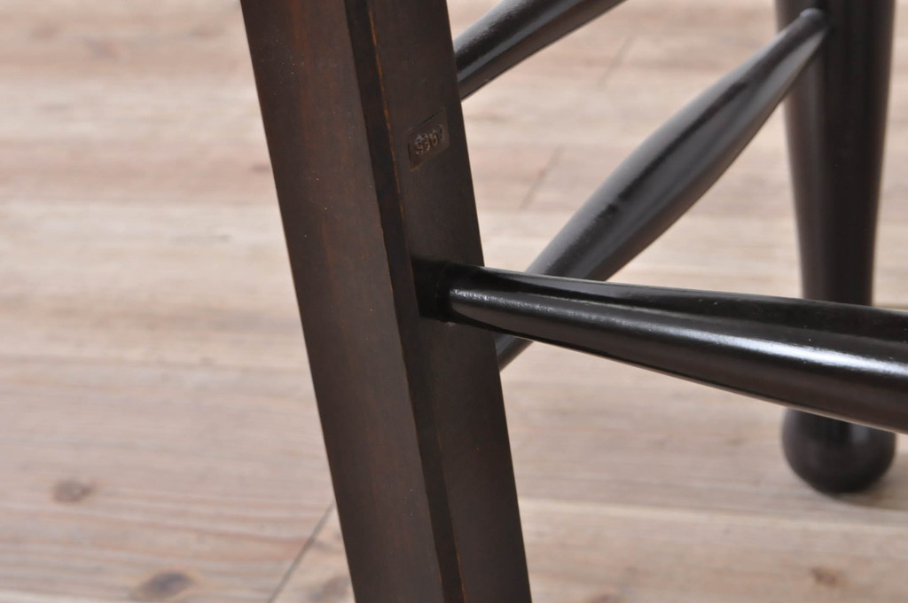 和製ビンテージ　松本民芸家具　ラダーバックがお洒落なラッシチェア4脚セット(ダイニングチェア、椅子、イス、ヴィンテージ)(R-072338)