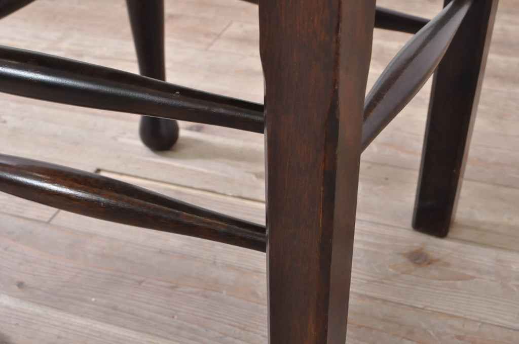 和製ビンテージ　松本民芸家具　ラダーバックがお洒落なラッシチェア4脚セット(ダイニングチェア、椅子、イス、ヴィンテージ)(R-072339)