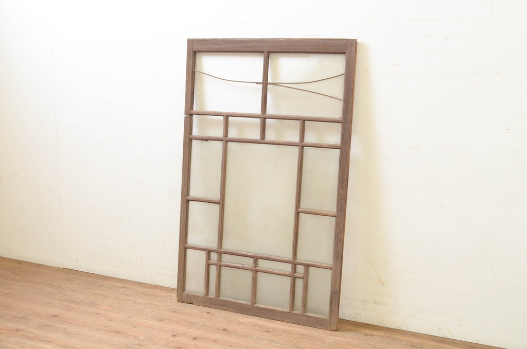 アンティーク建具　大正ロマンな空間作りにおすすめのガラス窓1枚(引き戸、ガラス戸)(R-071248)
