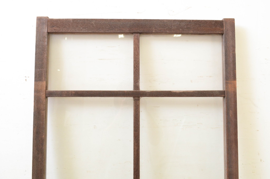 アンティーク建具　レトロな雰囲気漂う古い洋館の幅狭ガラス窓1枚(引き戸、ガラス戸)(R-071249)