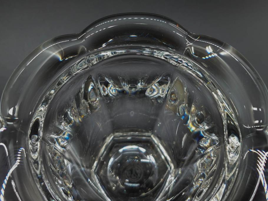 フランス　Baccarat　バカラ　ミズーリ　美しいフォルムがお洒落な雰囲気を醸し出すジャムポット2個セット(シュガー、マスタード、フルレッドクリスタルガラス、スプーン)(R-073817)