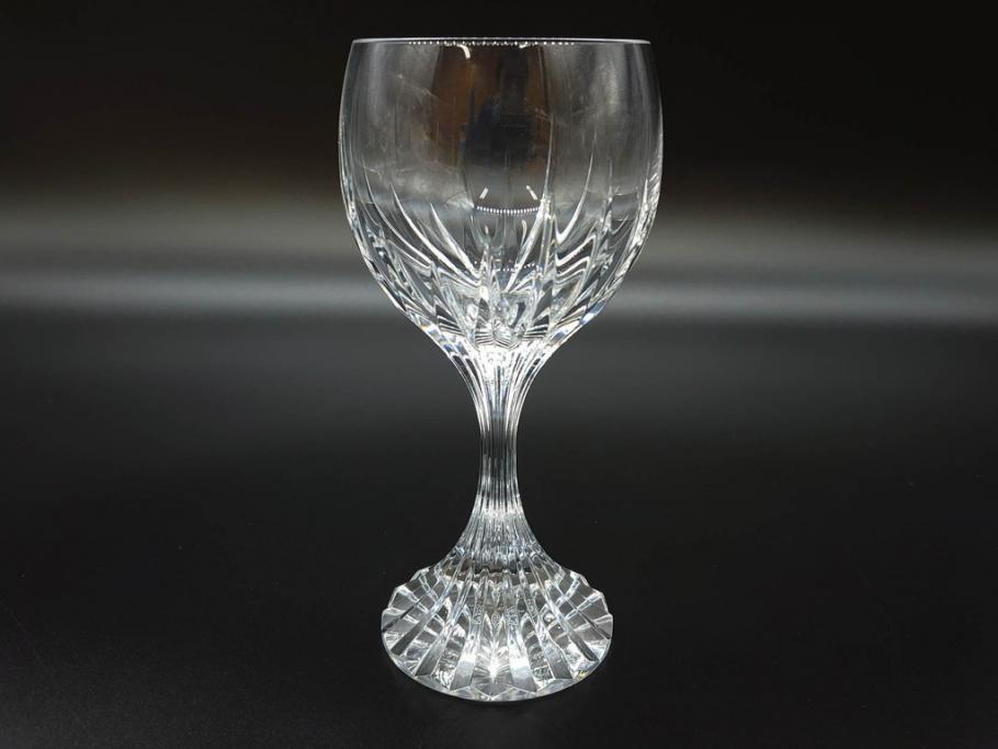 フランス　Baccarat　バカラ　マッセナ　繊細なカットが華やかな空間を演出するワイングラス3客セット(フルレッドクリスタルガラス)(R-073820)