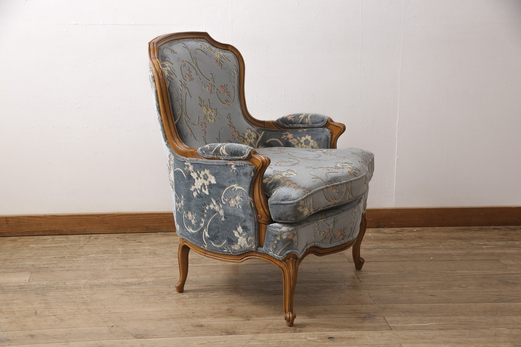 中古　DREXEL HERITAGE(ドレクセルヘリテイジ)　 Upholstery(アップホルスタリー)　エレガントな佇まいのラウンジチェア(定価約59万円)(一人掛けソファ、1P、アームソファ)(R-054755)