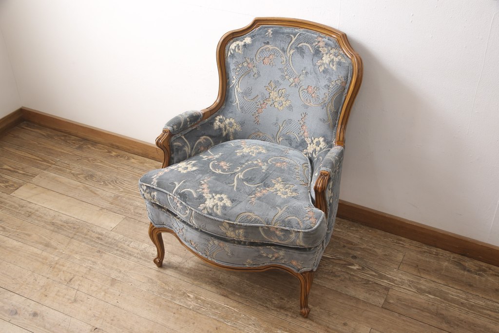 中古　DREXEL HERITAGE(ドレクセルヘリテイジ)　 Upholstery(アップホルスタリー)　エレガントな佇まいのラウンジチェア(定価約59万円)(一人掛けソファ、1P、アームソファ)(R-054755)