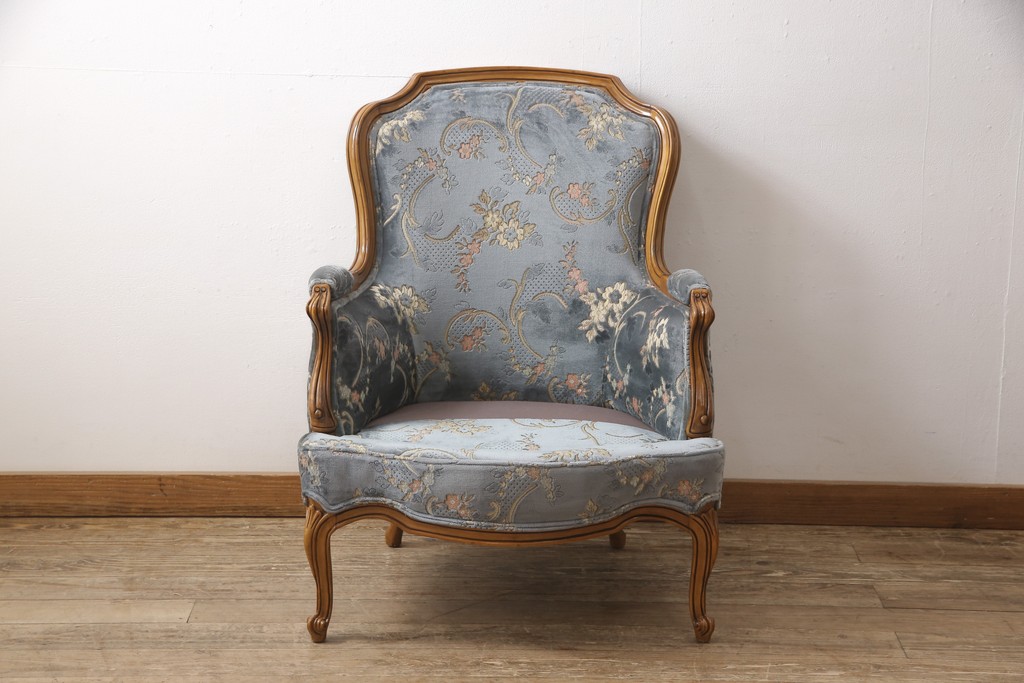 中古　DREXEL HERITAGE(ドレクセルヘリテイジ)　 Upholstery(アップホルスタリー)　エレガントな佇まいのラウンジチェア(定価約59万円)(一人掛けソファ、1P、アームソファ)(R-054755)