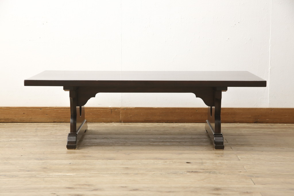 中古　松本民芸家具　タモ材　上質な大人の空間づくりにぴったりな折りたたみ座卓(ローテーブル、ちゃぶ台、文机、センターテーブル、折り畳み)(R-059801)