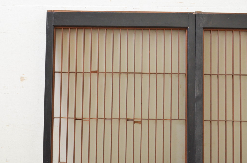 アンティーク建具　片面ガラス　和モダンな空間を演出する書院戸2枚セット(引き戸、ガラス戸、窓)(R-071276)