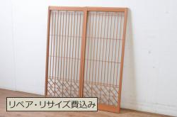 アンティーク建具　屋久杉　透かし彫りがアクセントの欄間1枚(明り取り、明かり取り)(R-069603)