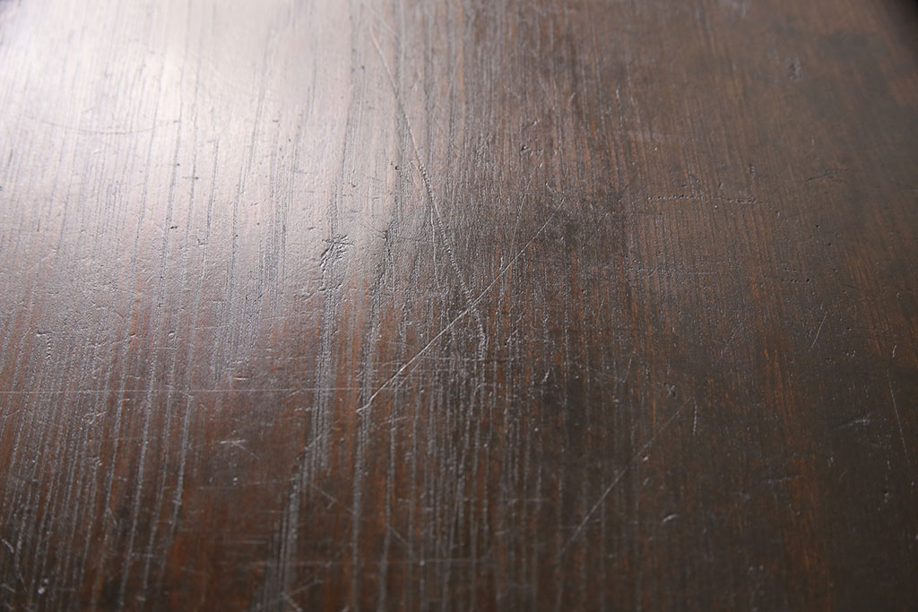 和製アンティーク　縞黒檀材の木目がアクセントになる上品な佇まいの茶棚(収納棚、飾り棚、戸棚)(R-048566)