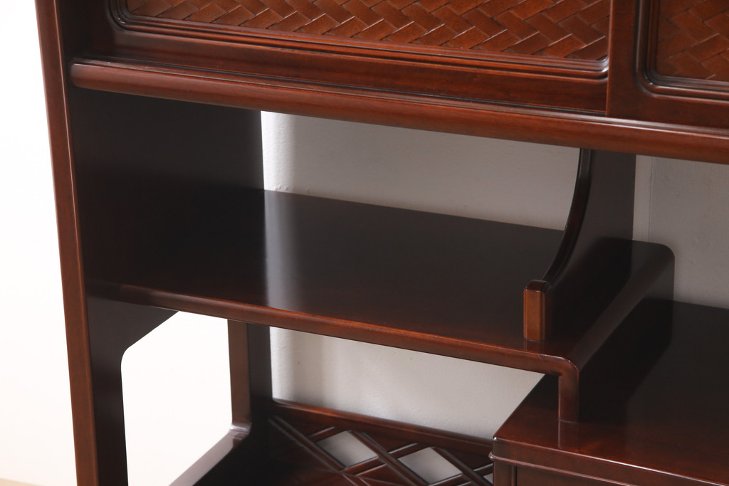 和製ビンテージ　モリシゲ(MORISHIGE/森繁)　品のある佇まいが上質な和の空間にぴったりな、モダンな茶棚(飾り棚、収納棚、ヴィンテージ)(R-053001)