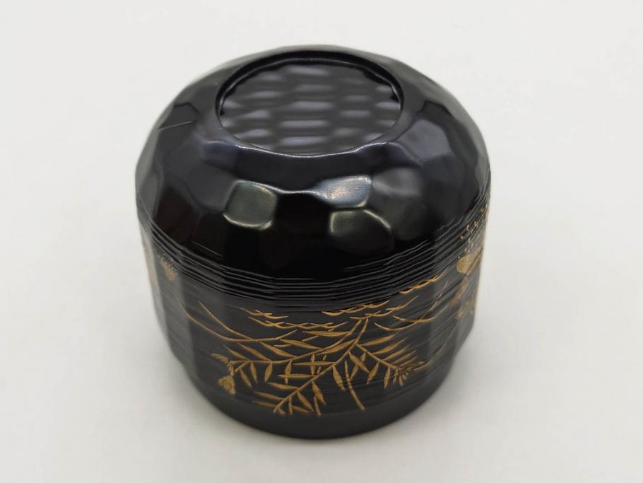 木具師 橋村萬象造　細やかな蒔絵が魅力の棗(折撓、花押、春秋、たんぽぽ、すすき、ススキ、花、植物、鵬雲斎書付き、木製、漆器、茶入れ、茶道具、茶筒、茶器、共箱付き)(R-079309)