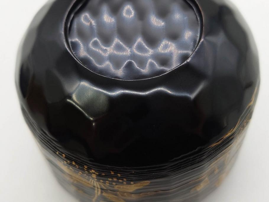 木具師 橋村萬象造　細やかな蒔絵が魅力の棗(折撓、花押、春秋、たんぽぽ、すすき、ススキ、花、植物、鵬雲斎書付き、木製、漆器、茶入れ、茶道具、茶筒、茶器、共箱付き)(R-079309)