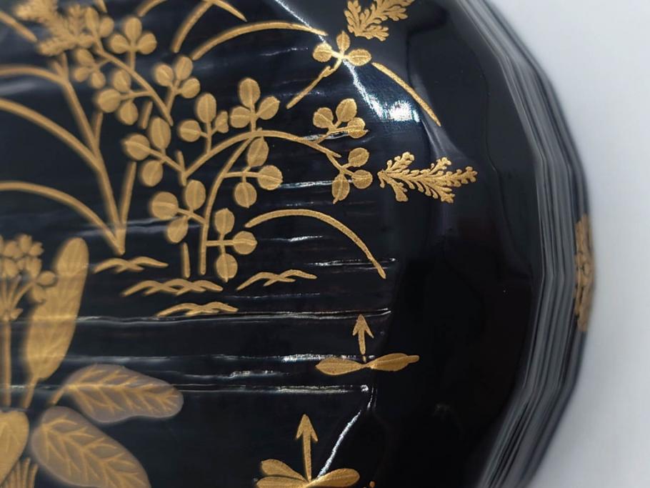 木具師 橋村萬象造　細やかな蒔絵が魅力の棗(折撓、花押、春秋、たんぽぽ、すすき、ススキ、花、植物、鵬雲斎書付き、木製、漆器、茶入れ、茶道具、茶筒、茶器、共箱付き)(R-079309)