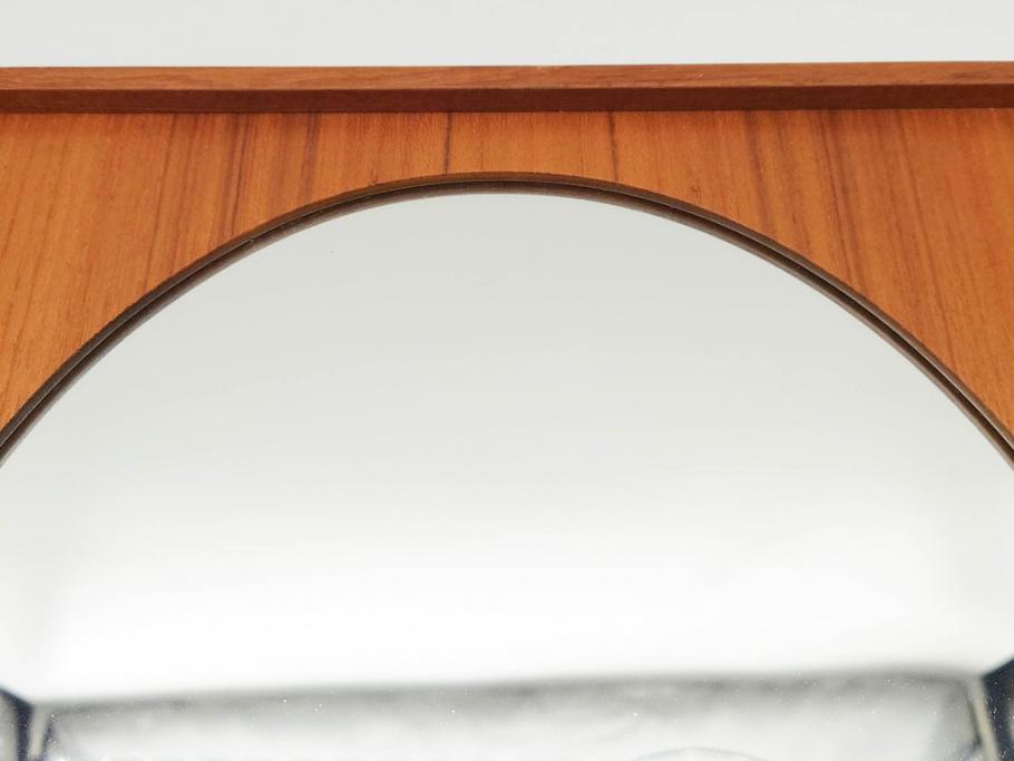 スウェーデン　GLAS MASTER MARKARYD　シンプルで木の温もり感じるミラー(壁掛け鏡、吊鏡、北欧)(R-079312)