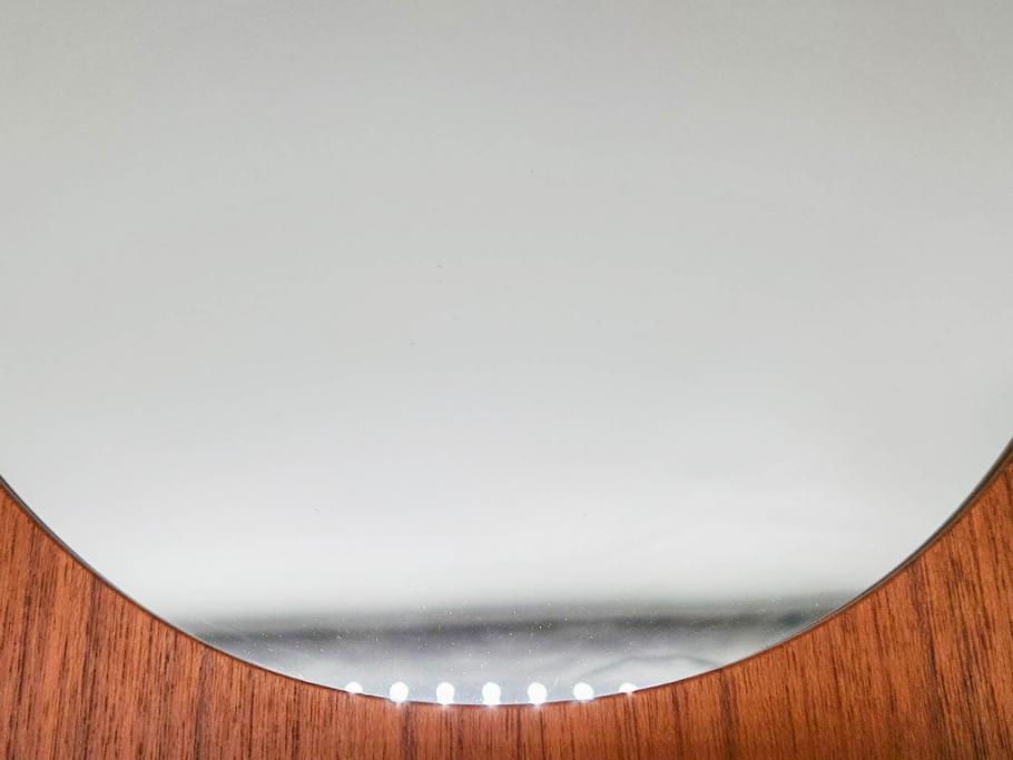 スウェーデン　GLAS MASTER MARKARYD　シンプルで木の温もり感じるミラー(壁掛け鏡、吊鏡、北欧)(R-079312)