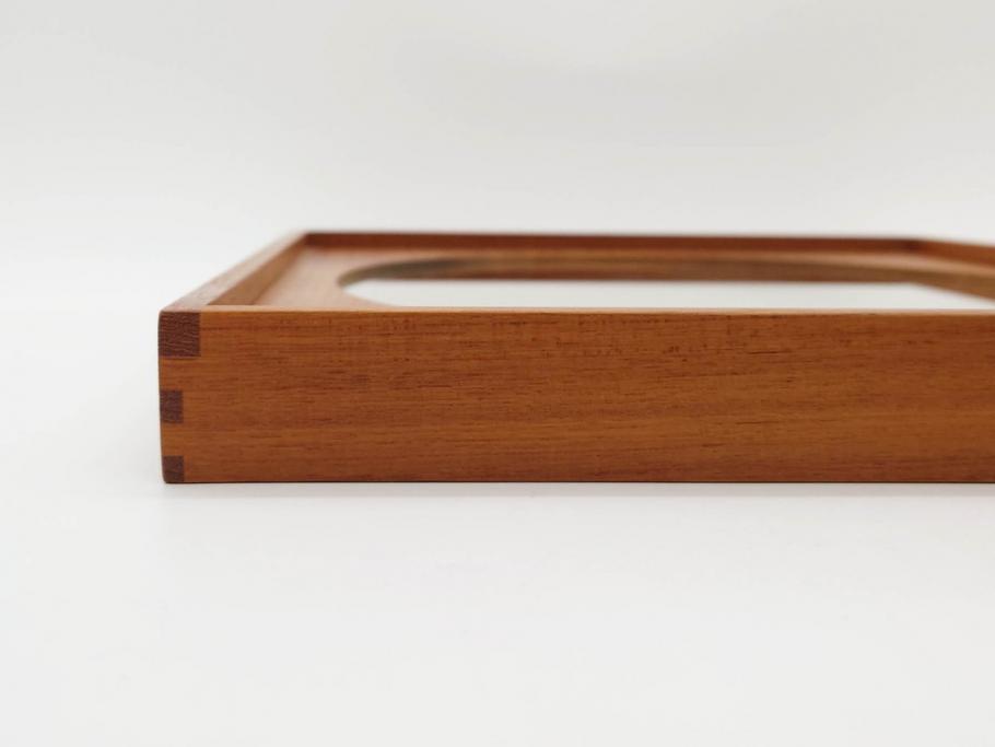 スウェーデン　GLAS MASTER MARKARYD　シンプルで木の温もり感じるミラー(壁掛け鏡、吊鏡、北欧)(R-079312)
