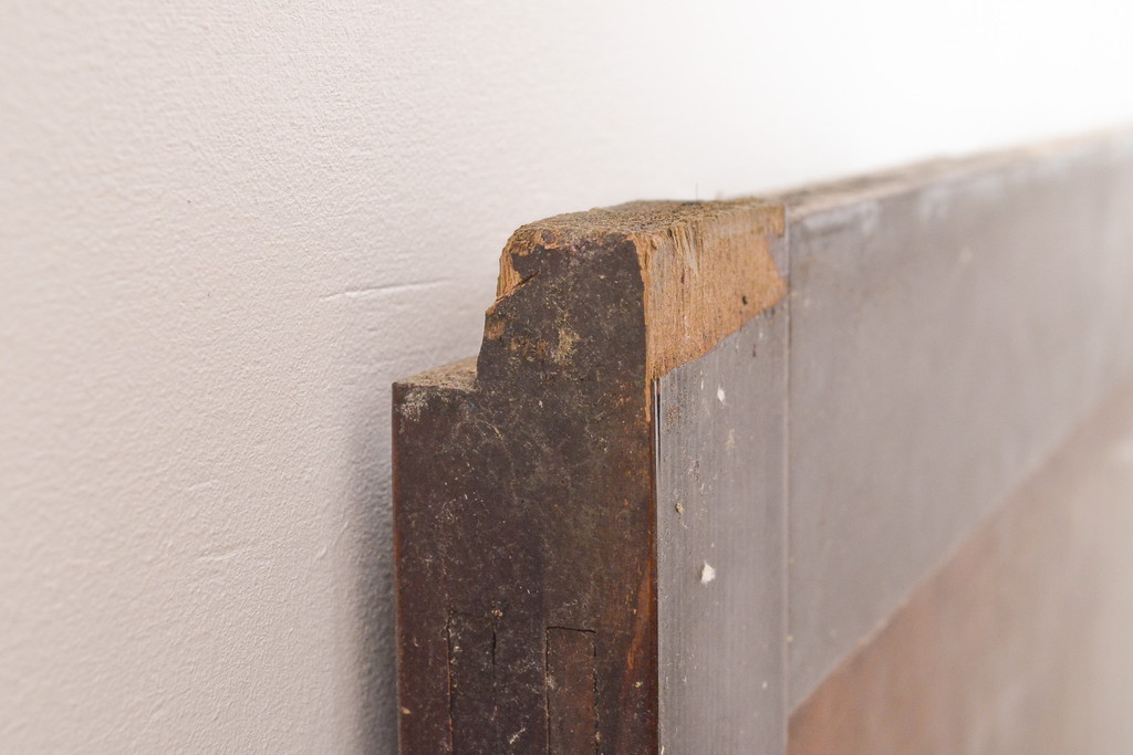 アンティーク建具　ケヤキ材　一枚板の小さな板戸1枚(引き戸、建具)(R-055074)