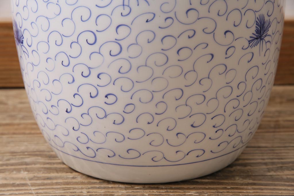 アンティーク雑貨　昭和初期　優しげな雰囲気が魅力の瀬戸火鉢(鉢カバー)(R-043722)