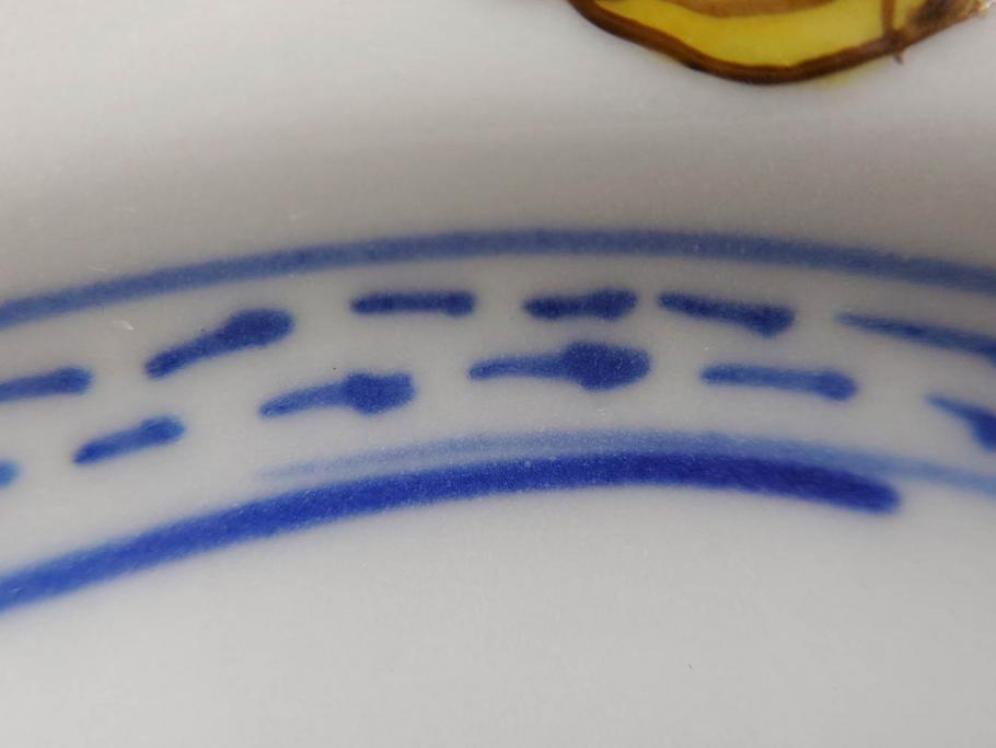正木春蔵　九谷焼　呉須色絵　染付　愛らしいデザインが魅力のカップ&ソーサー2客セット(花、フラワー、植物、C&S、碗皿、洋食器、裏印)(R-079324)