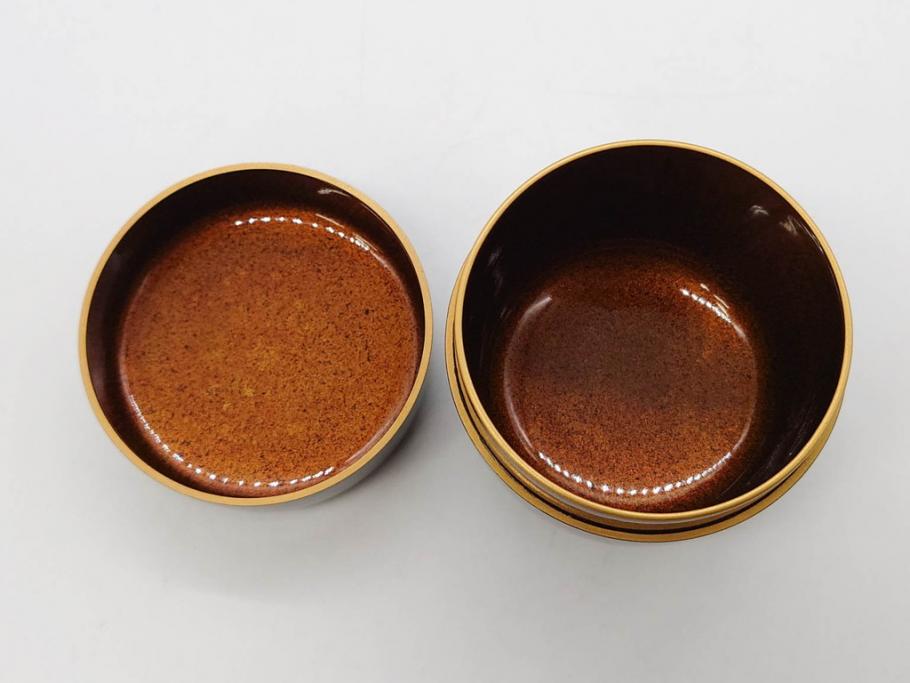 鈴谷鐵五郎　輪島塗　銀杏　繊細な蒔絵に見惚れる棗(いちょう、梨地、漆器、木製、茶入れ、茶筒、茶道具、茶器、共布付き、共箱付き)(R-079428)