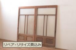 アンティーク建具　和の空間作りにおすすめな筬(オサ)欄間1枚(明り取り、明かり取り、オサランマ、格子ランマ)(R-069294)