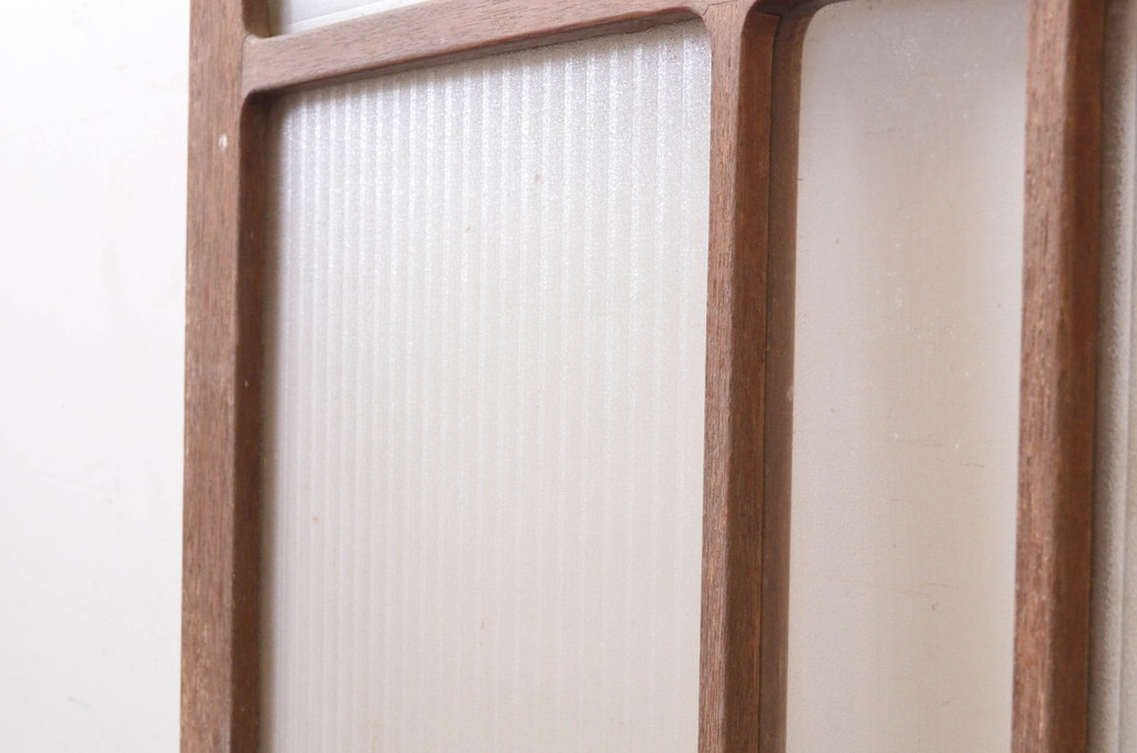 アンティーク建具　ノスタルジックな雰囲気溢れるガラス戸2枚セット(引き戸)(R-072519)