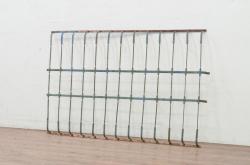 アンティーク建具　経年を感じさせるアイアンフェンス1枚(面格子、窓柵、鉄柵、仕切り)(R-072140)