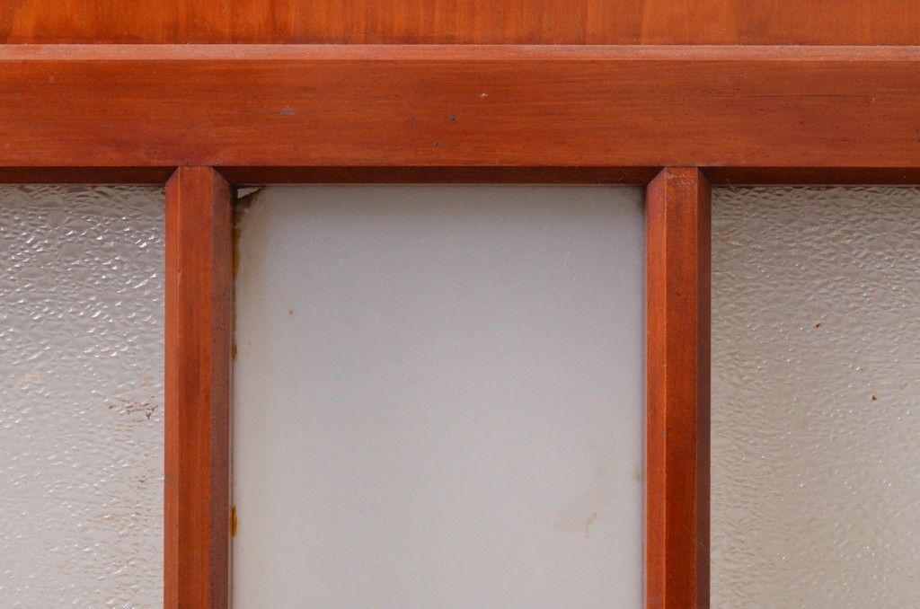 アンティーク建具　レトロな空間作りにおすすめなガラス帯戸3枚セット(引き戸、板戸)(R-072522)