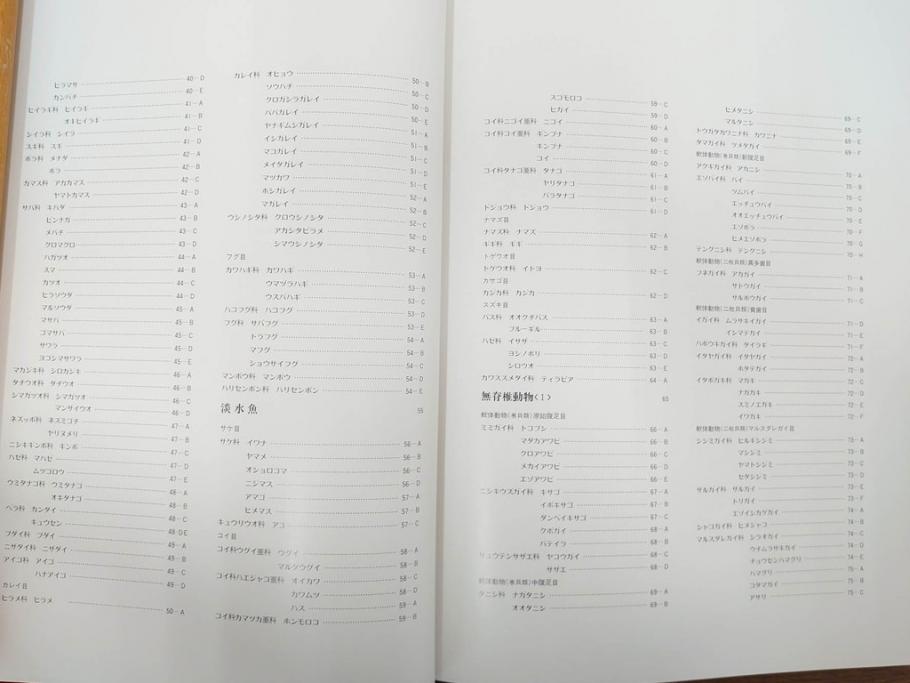 昭和57年　魚譜 日本料理盛付精撰 日本食用魚介藻 大図鑑(著者 志の島忠、監修 末廣恭雄 阿部宗明 鈴木克美 益田一、グラフ社、本、古書、和食、指南書、レシピ、カバー付き、外箱付き)(R-079459)
