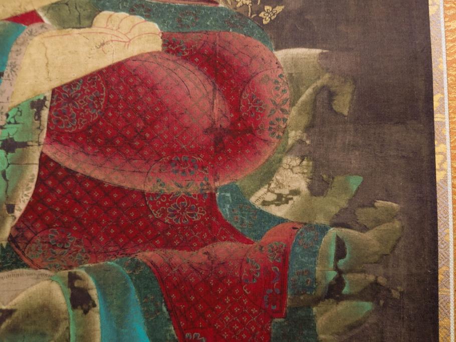 工芸　複製画　神護寺所蔵　国宝　釈迦如来像　第577番　掛軸(第五百七十七番、掛け軸、絹本、仏画、共箱付き、解題、多色コロタイプ印刷、手彩色)(R-079460)　