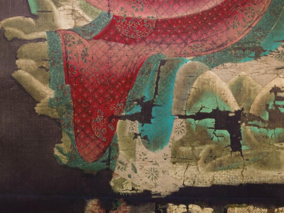工芸　複製画　神護寺所蔵　国宝　釈迦如来像　第577番　掛軸(第五百七十七番、掛け軸、絹本、仏画、共箱付き、解題、多色コロタイプ印刷、手彩色)(R-079460)　