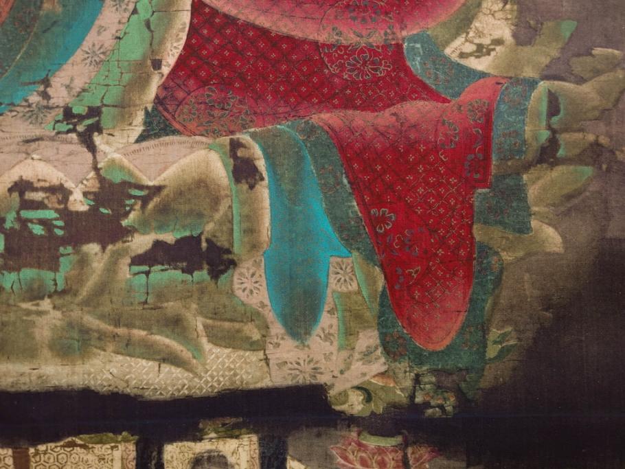 工芸　複製画　神護寺所蔵　国宝　釈迦如来像　第577番　掛軸(第五百七十七番、掛け軸、絹本、仏画、共箱付き、解題、多色コロタイプ印刷、手彩色)(R-079460)　