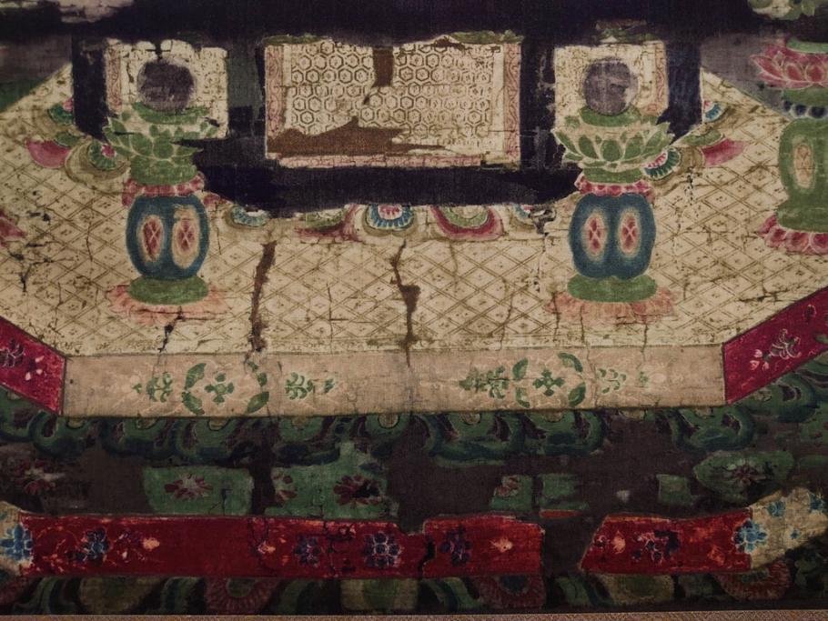 工芸　複製画　神護寺所蔵　国宝　釈迦如来像　第577番　掛軸(第五百七十七番、掛け軸、絹本、仏画、共箱付き、解題、多色コロタイプ印刷、手彩色)(R-079460)　